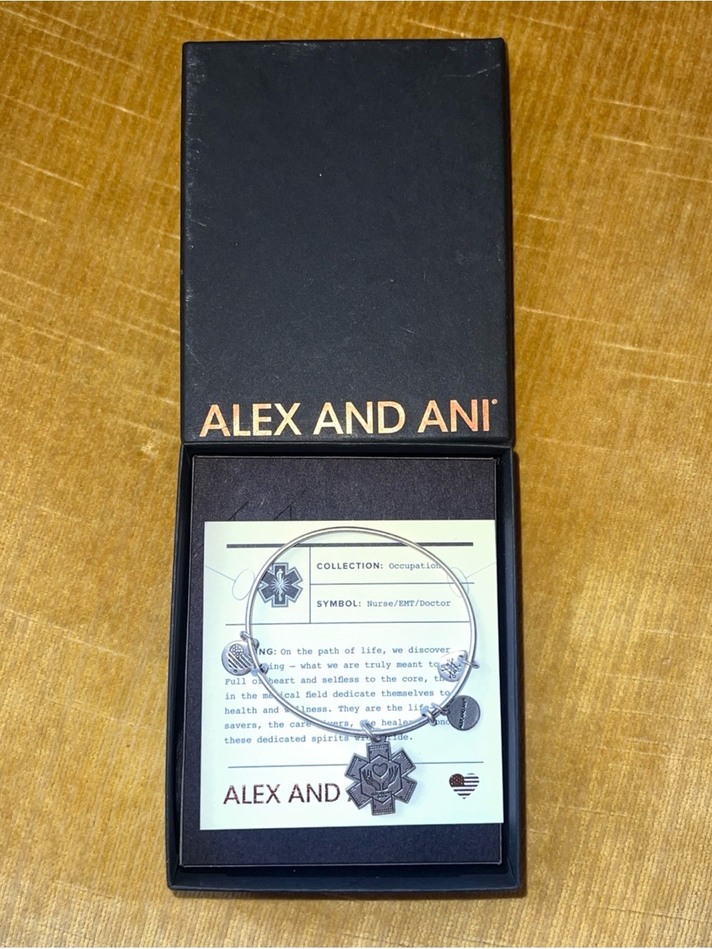 Alex And Ani Medical Professional Nurse EMT Silver Bangle Bracelet NIB